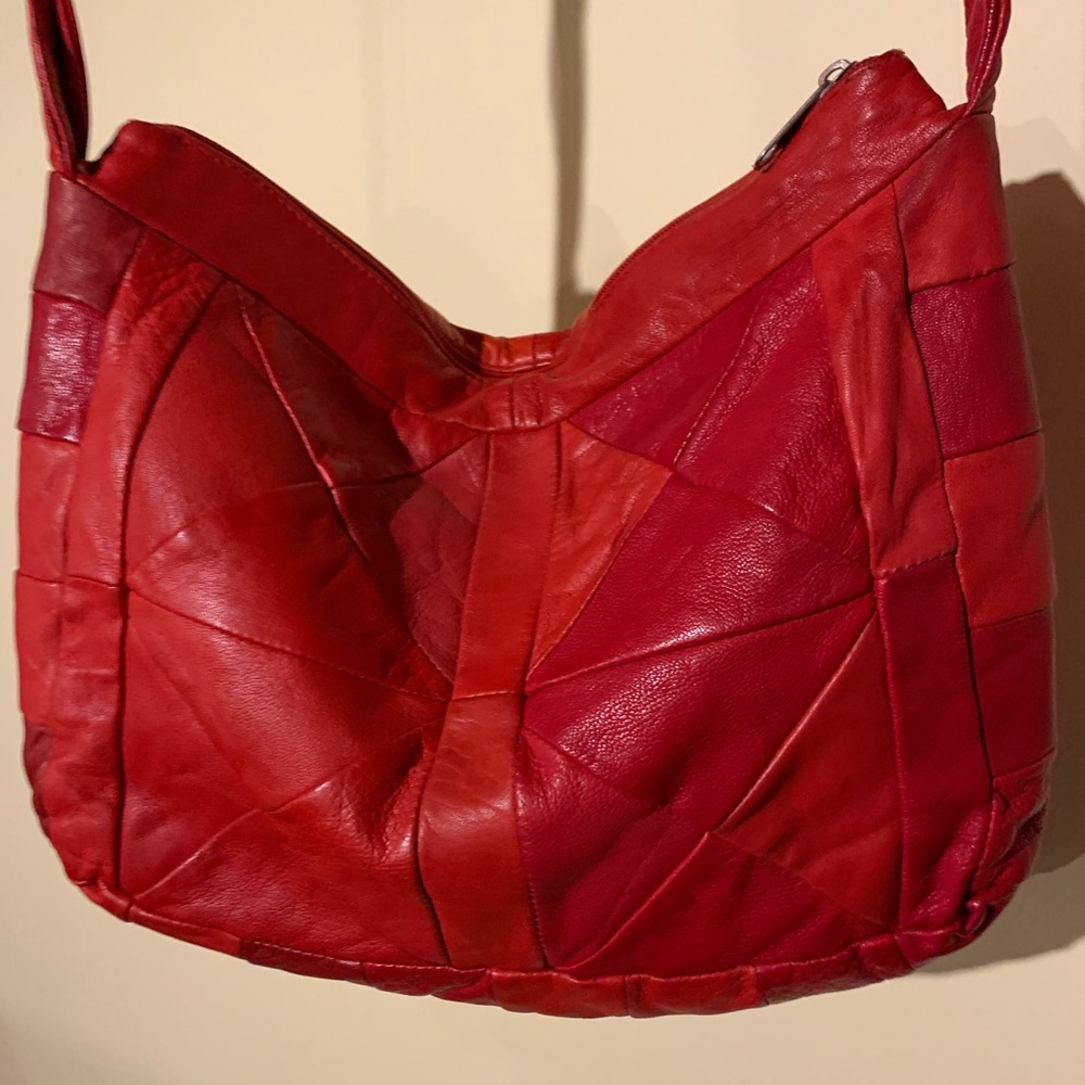 Vintage Patchwork Real Leather Crossbody Bag Hot - image 2